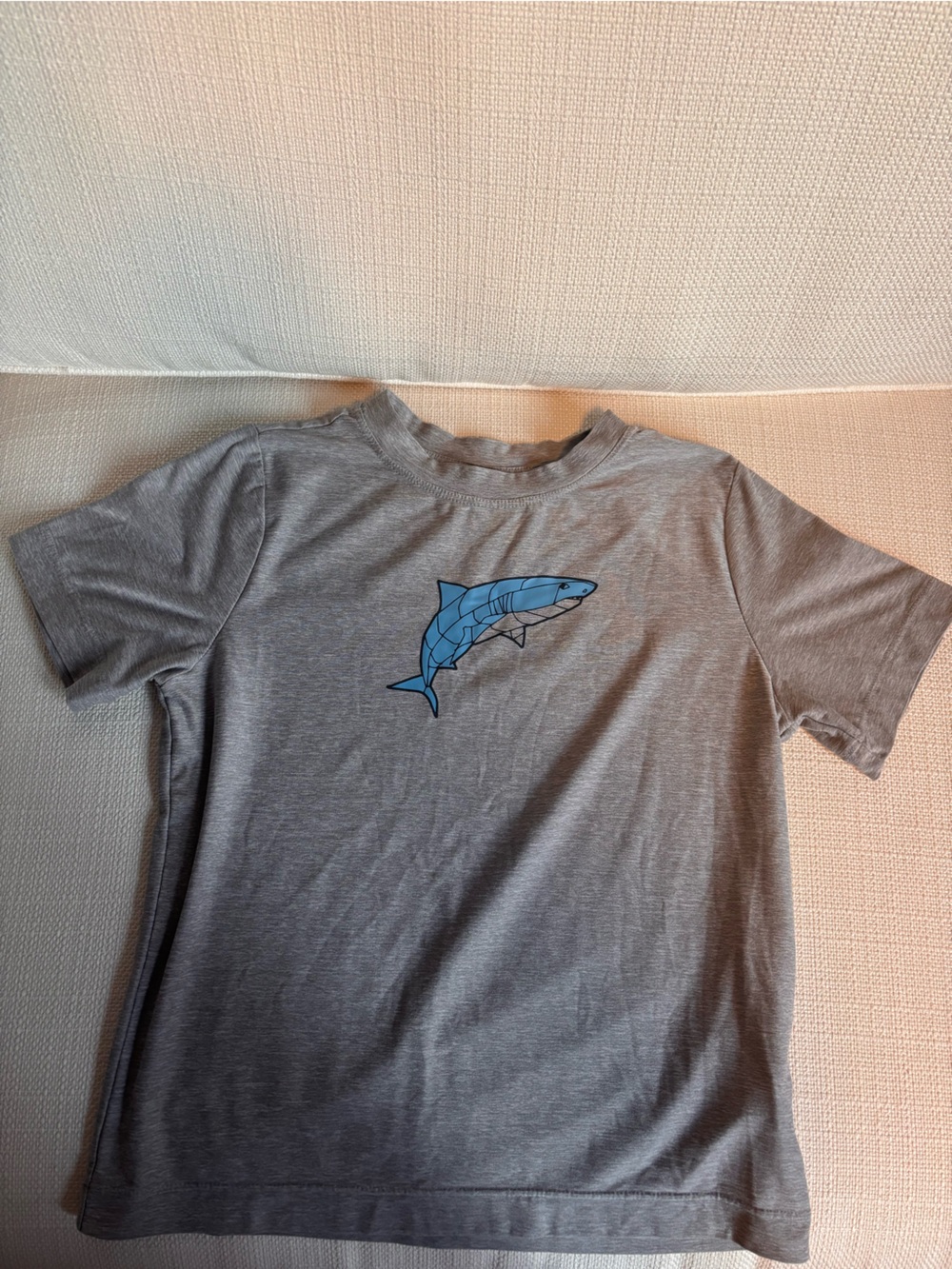 Hannah Andersson Gray Tee with Blue Shark Graphic
